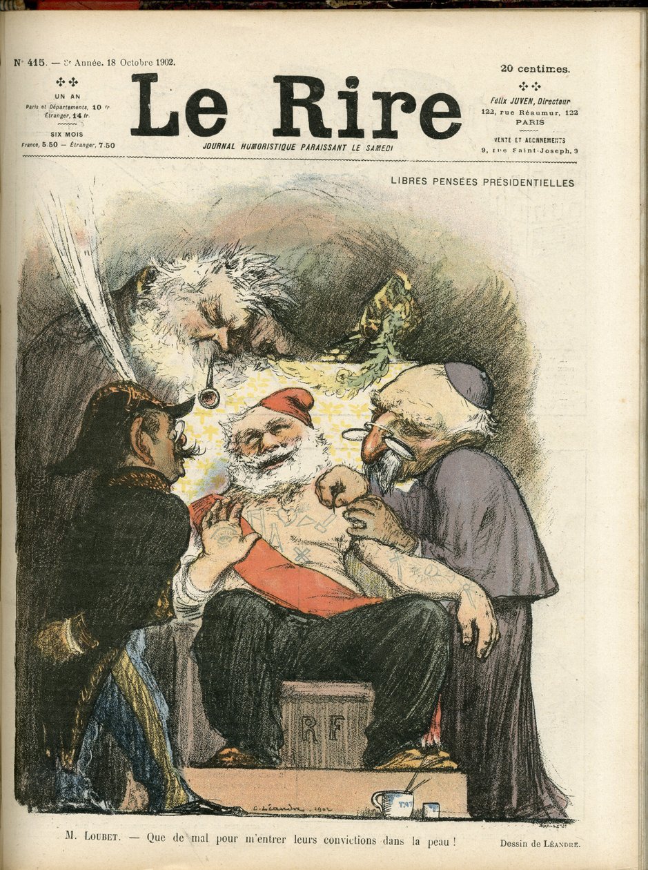 シャルル・レアンドル（1862-1934）のイラストを『Le Rire』の表紙に掲載。415 作： チャールズ・ランドレ