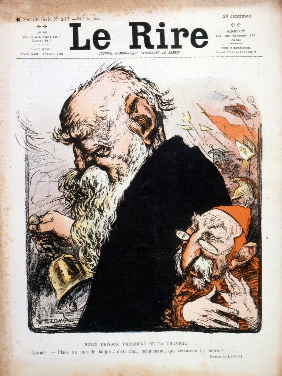 Le Rire』誌の表紙を飾るユージン・アンリ・ブリッソンの風刺イラスト（1906年）（エングレーヴィング 作： チャールズ・ランドレ