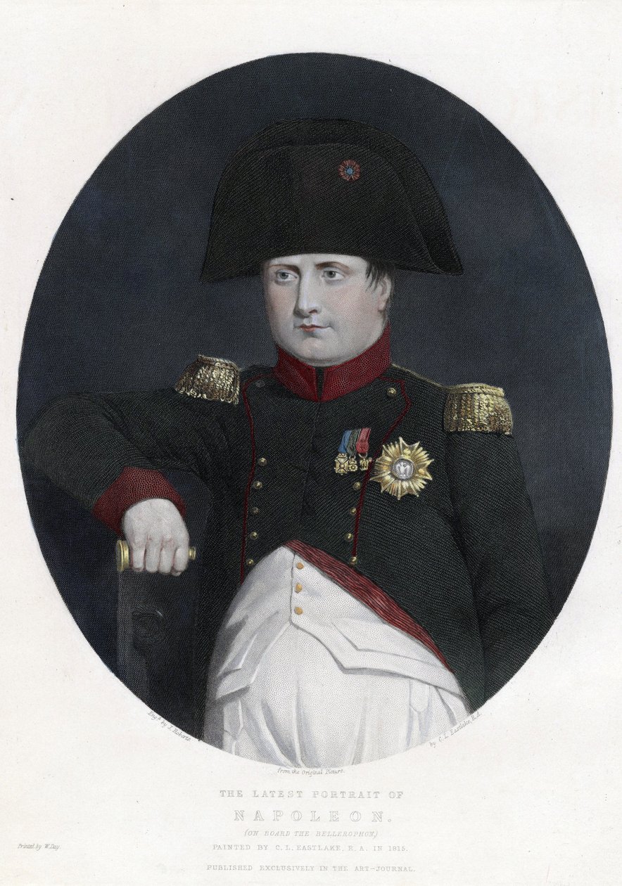 ベロフォン号に乗ったナポレオンの最新の肖像画 - Eastlake, Sir Charles Lock (1793-1865) - 1815 - エッチング、水彩 - 29,5x22,4 - 個人蔵 作： チャールズロックイーストレイク