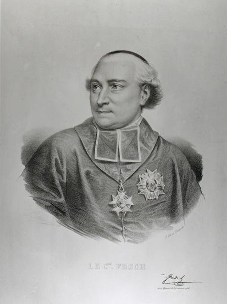 フランソワ・セラフィン・デルペッシュ（1778-1825）が彫刻したジョセフ・フェッシュ枢機卿（1763-1839）の肖像（エングレーヴィング）（モノクロ写真 作： チャールズルイス（後）バジン