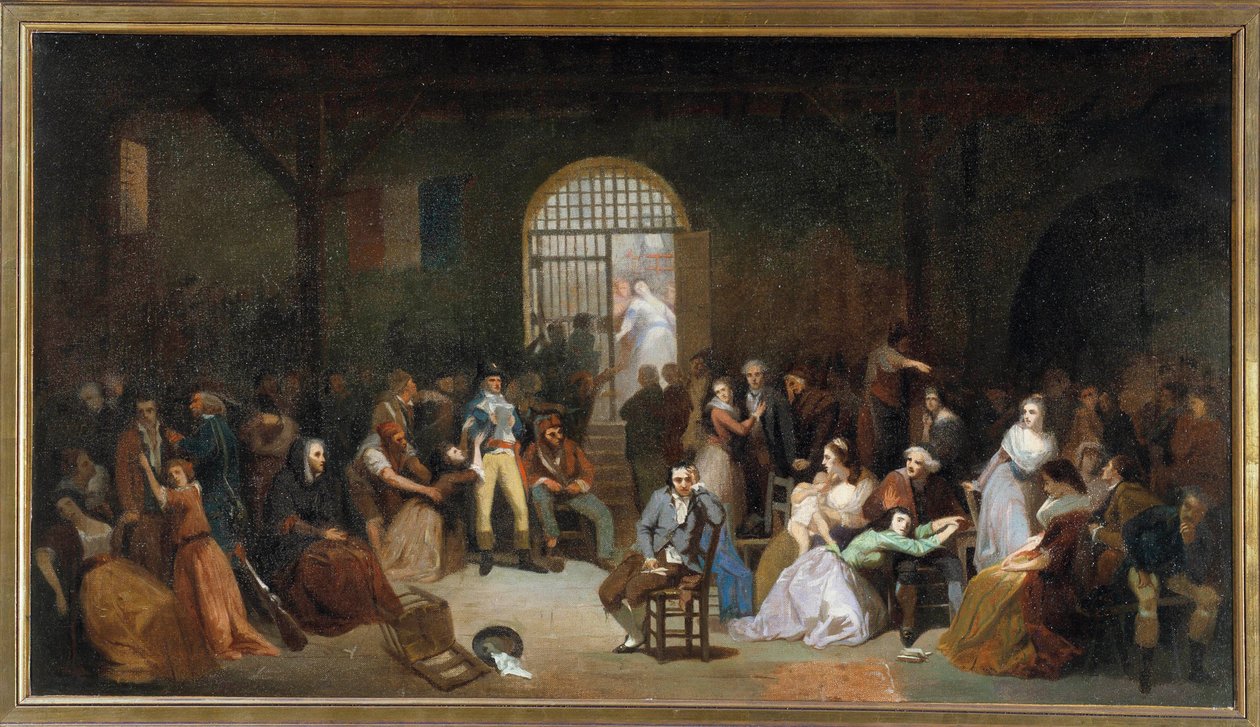 1795年7月、サン・ラザロの監獄での最後の恐怖の犠牲者の訴え 絵画：シャルル・ルイ・ミュラー（1815-1892） 1795年 日5,05 x 8,90 m 作： チャールズ・ルイス・ルシアン・ミュラー