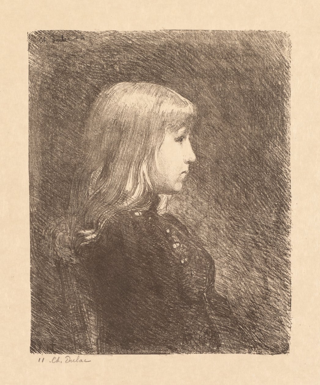 若い女性若い女の子、1892年。 作： チャールズ・マリー・デュラック
