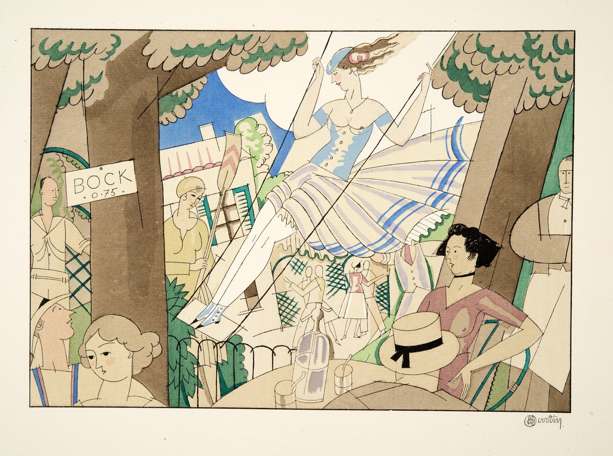 スイング、スポーツ＆エンターテイメント、パブから。 1914（ステンシルプリント） 作： チャールズ・マーティン