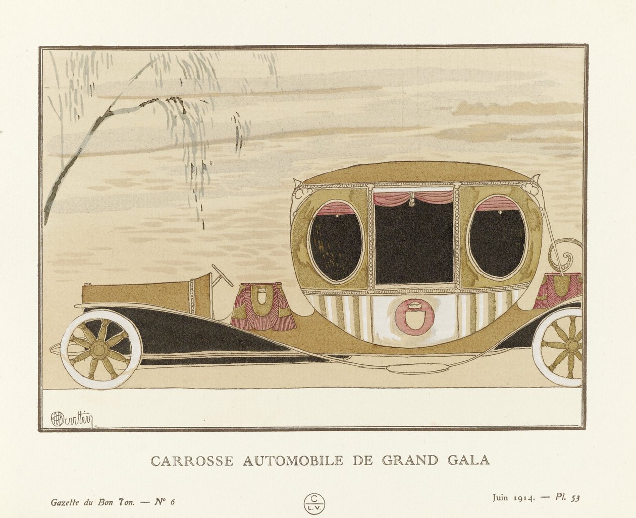 グランドガラ自動車コーチ、パブ。 1914（ステンシルプリント） 作： チャールズ・マーティン