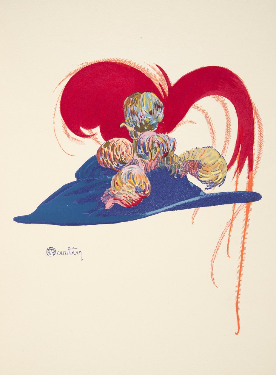 帽子のデザイン、ラモードから1900と12。 Marcelle Demay、パブで。 1912（ステンシルを印刷） 作： チャールズ・マーティン