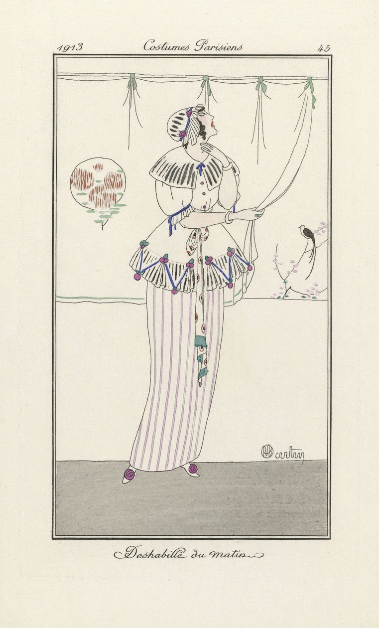 モーニングネグリジェ、コスチュームパリジャン、1913年発行（ステンシルプリント） 作： チャールズ・マーティン