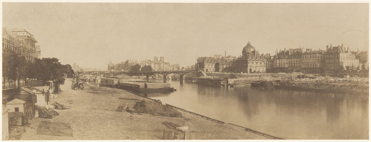 ポン・デュ・カルーゼルからノートルダム寺院を望むセーヌ川、1853年（写真） 作： チャールズ・マーヴィル