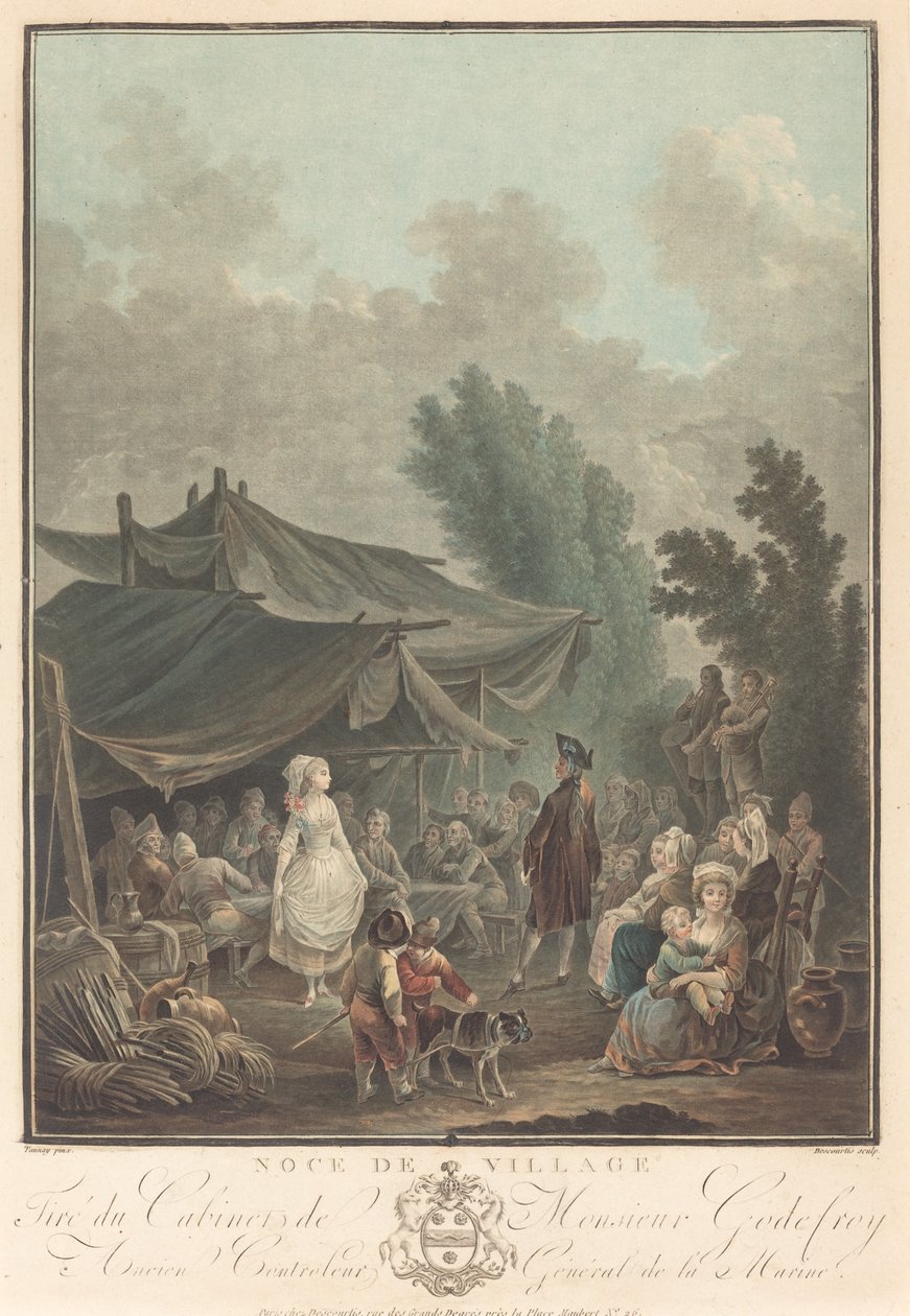 Noce de Village 村の結婚式、1785 年。 作： チャールズ・メルキオール・デスクールティス
