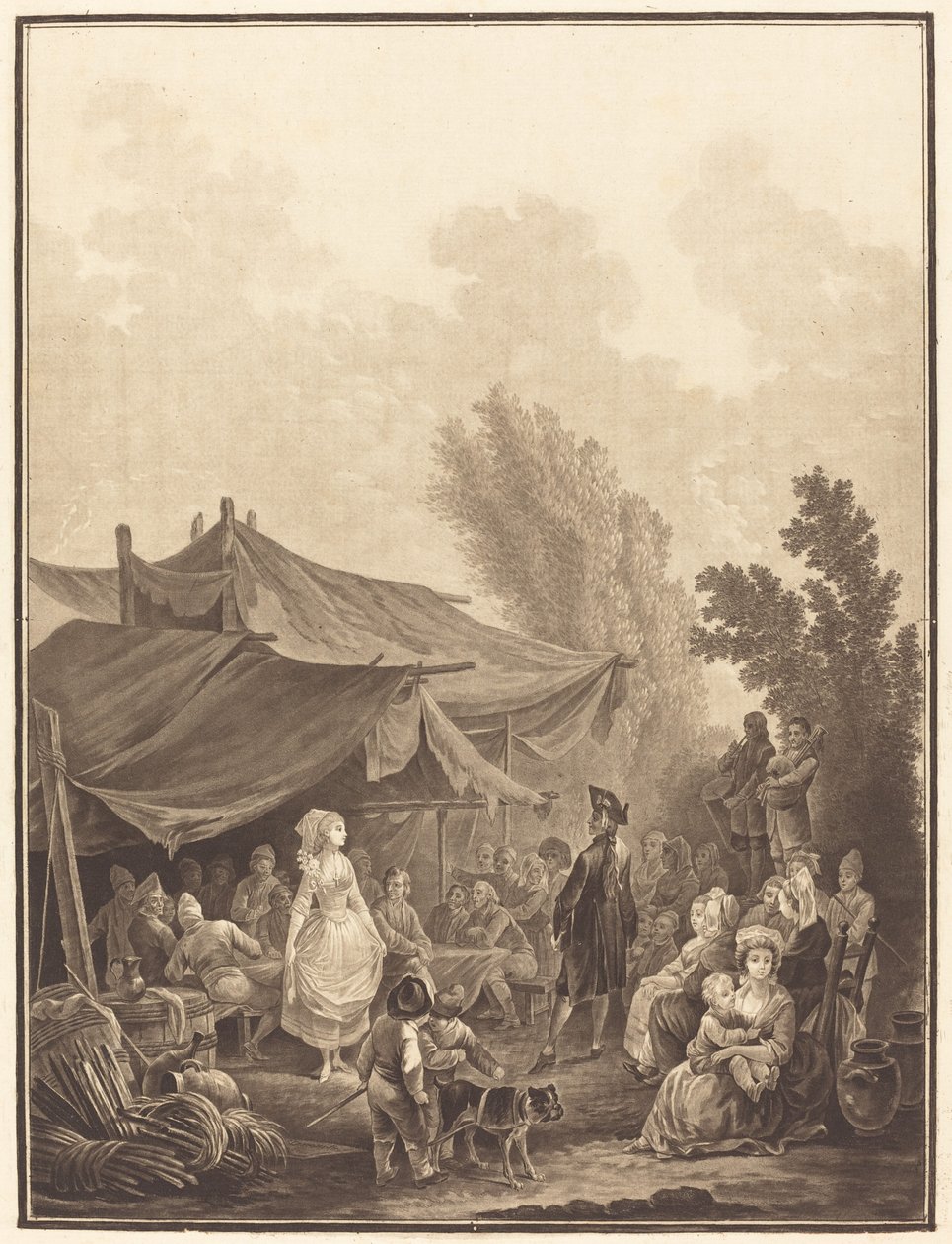 Noce de Village 村の結婚式、1785 年。 作： チャールズ・メルキオール・デスクールティス