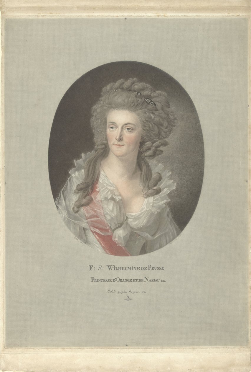 プロイセンのヴィルヘルミナ、オランジュ ナッソー公女の肖像 F: S: Wilhelmine de Prusse Princesse d