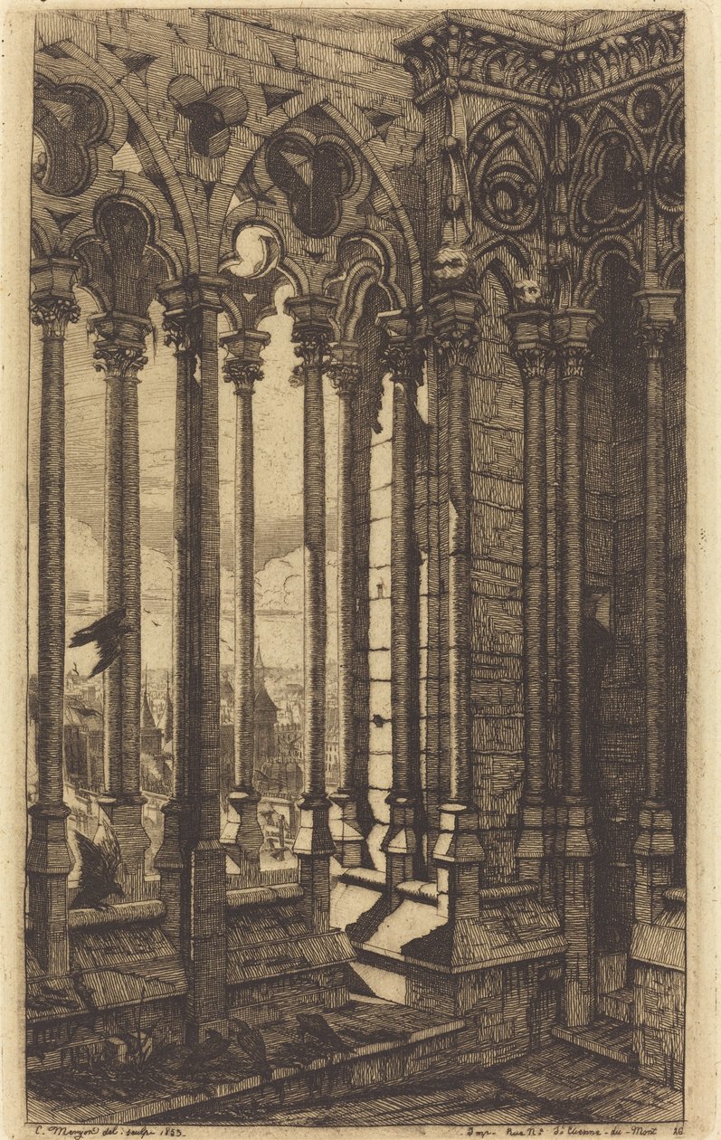 パリのノートルダム美術館 (The Gallery of Notre Dame, Paris) 作： チャールズ・メリヨン