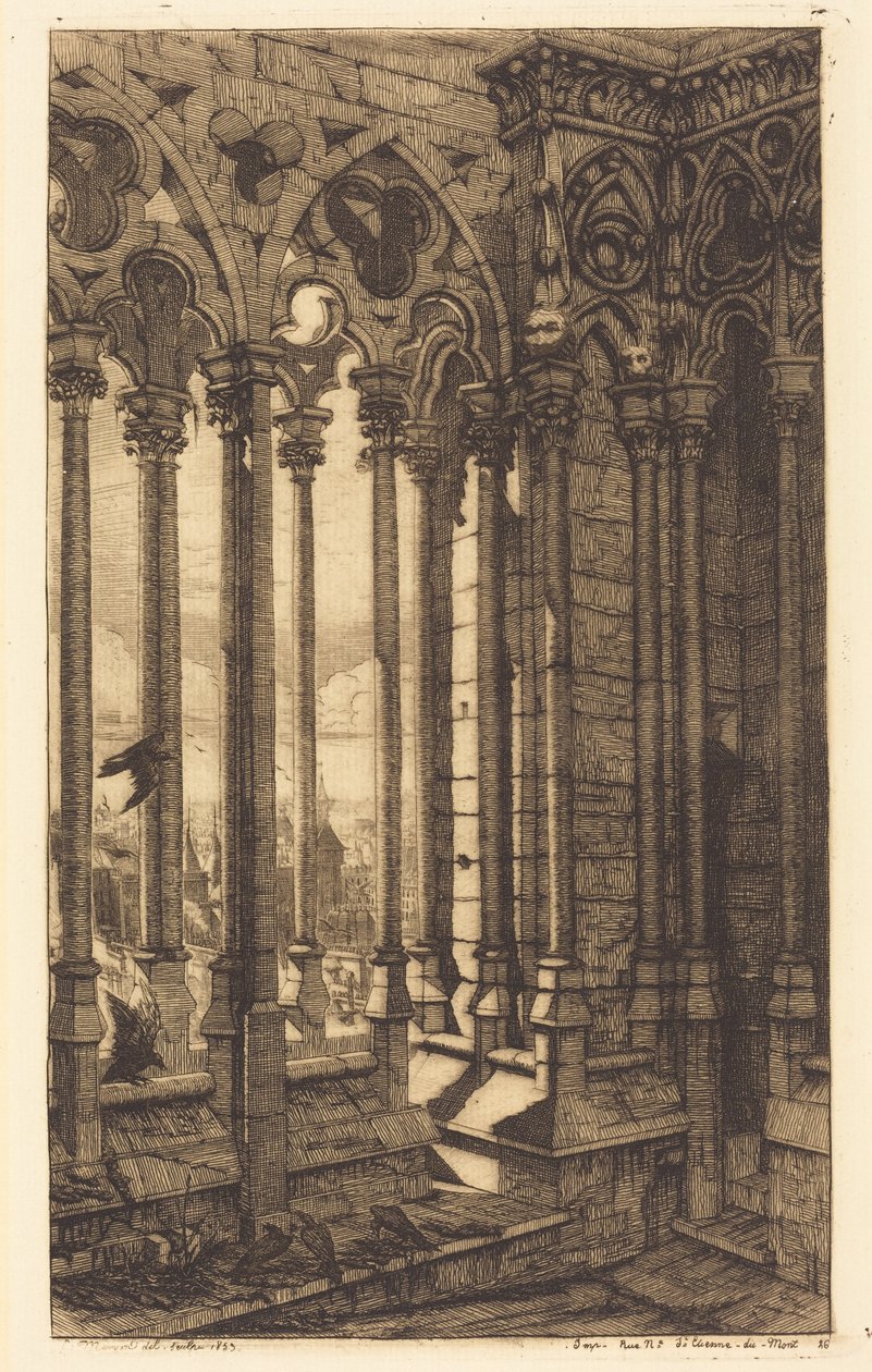 ノートルダム・ギャラリー、パリ（The Gallery of Notre Dame, Paris） 作： チャールズ・メリヨン