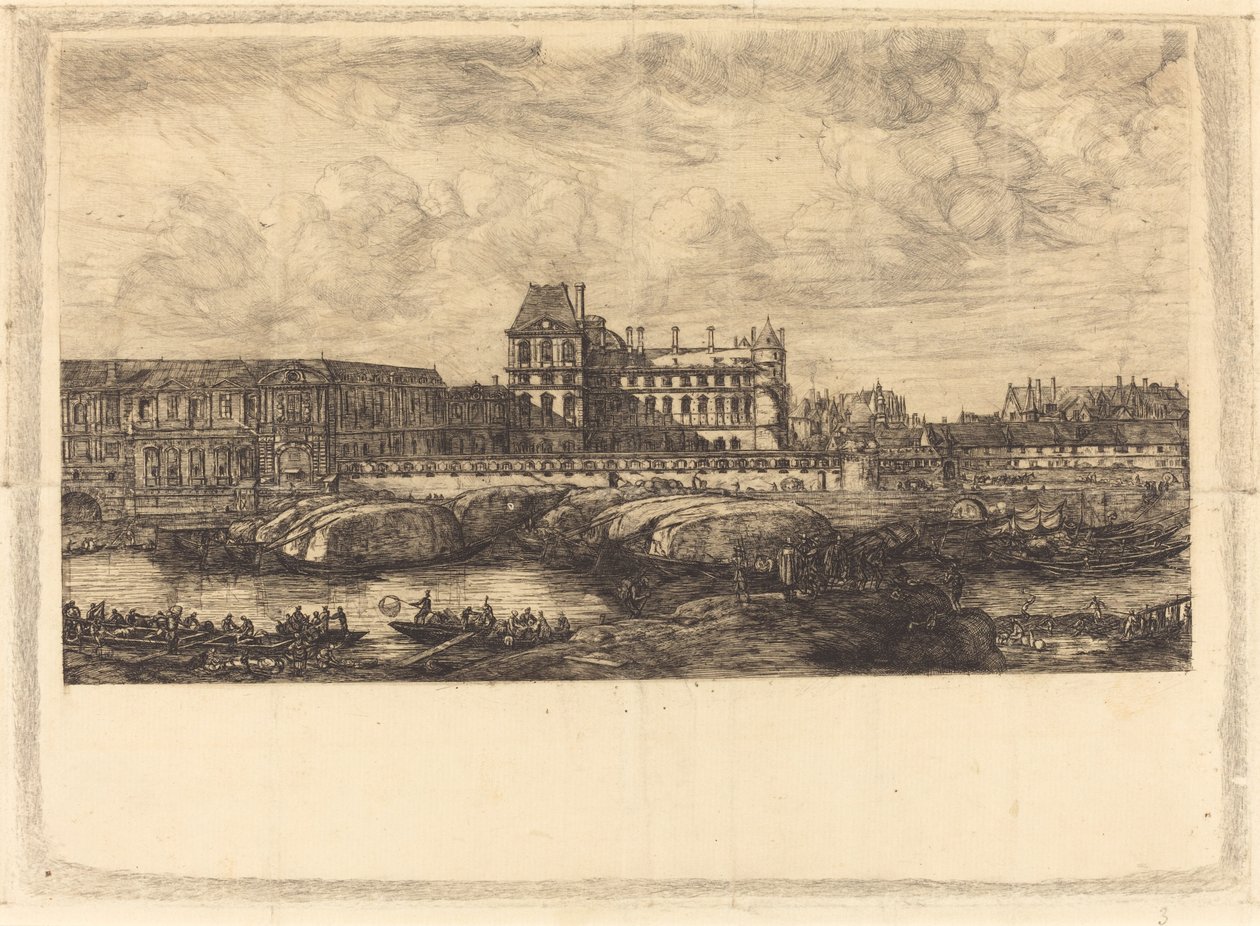 ゼーマンの絵画からの古いルーヴル美術館、1651年 (ゼーマンの絵画からの古いルーヴル美術館、l651) 作： チャールズ・メリヨン