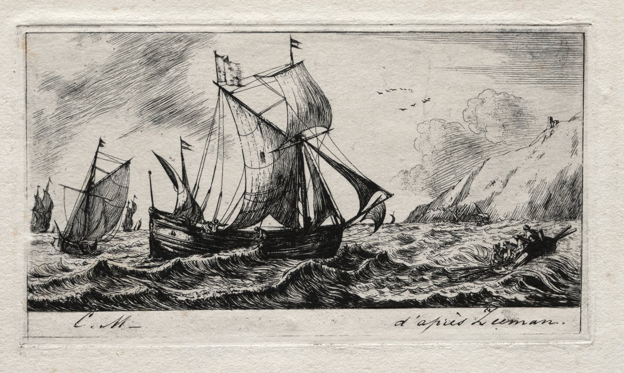 ロッテルダムのジャンドヴィルのガリオット、1850年。 作： チャールズ・メリヨン