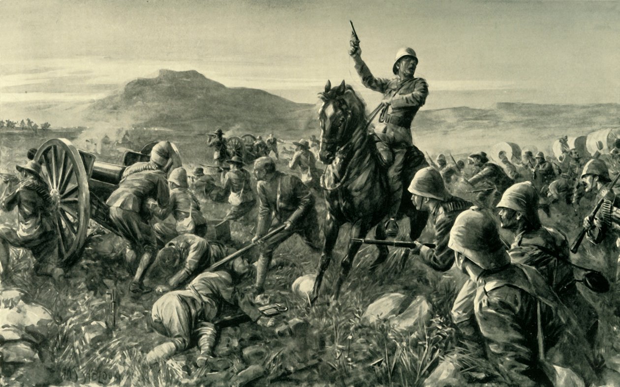「トウィーボッシュで壊れた軍隊を結集するメシューエン卿」、1902年。 作： チャールズ・ミルズ・シェルドン