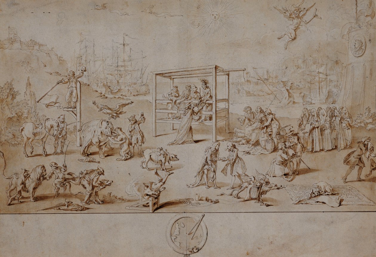 ヨーロッパ人種：1738-9年の政治的ヨーロッパの状態に関する寓話的な似顔絵、 作： チャールズ・モズリー