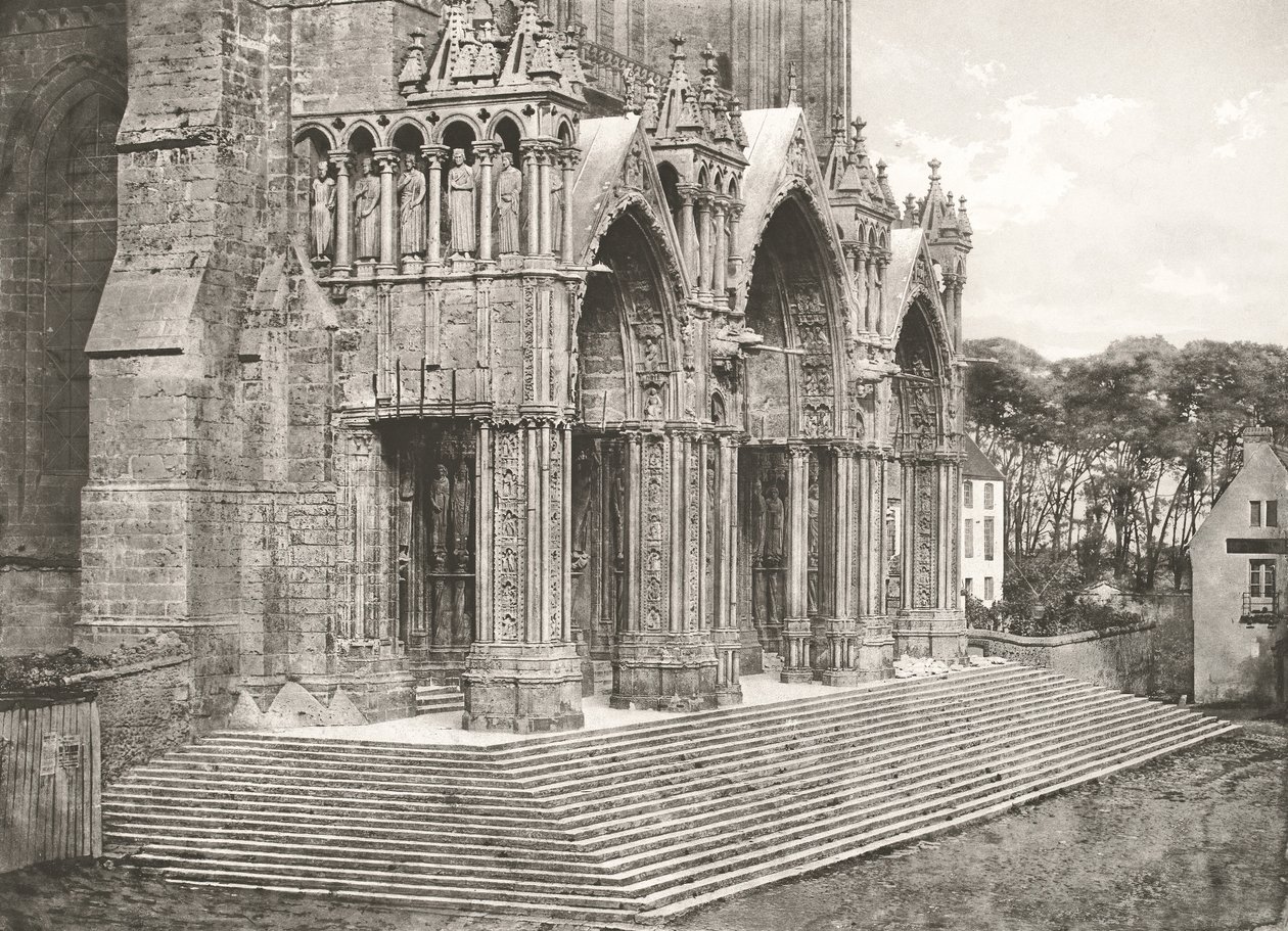 シャルトル大聖堂 - Portico du Midi XII世紀、c。 1854年、印刷c。 1857年。 作： チャールズ・ネグレ