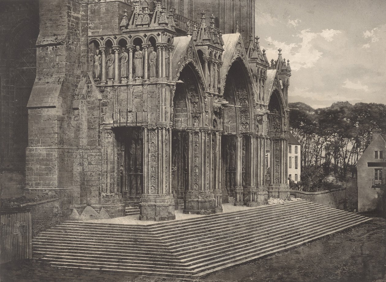 プレート XII シャルトル大聖堂、Portico du Midi プレート XII シャルトル大聖堂...、1855 年。 作： チャールズ・ネグレ