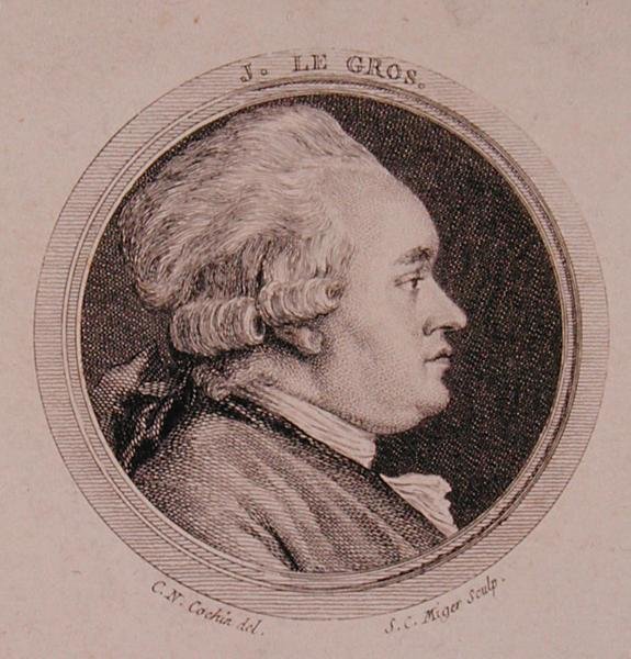 シモン・シャルル・ミガー（1736-1820）が彫ったジョセフ・ル・グロ（1739-93）の肖像（エングレーヴィング 作： チャールズニコライ2世（後）コーチン
