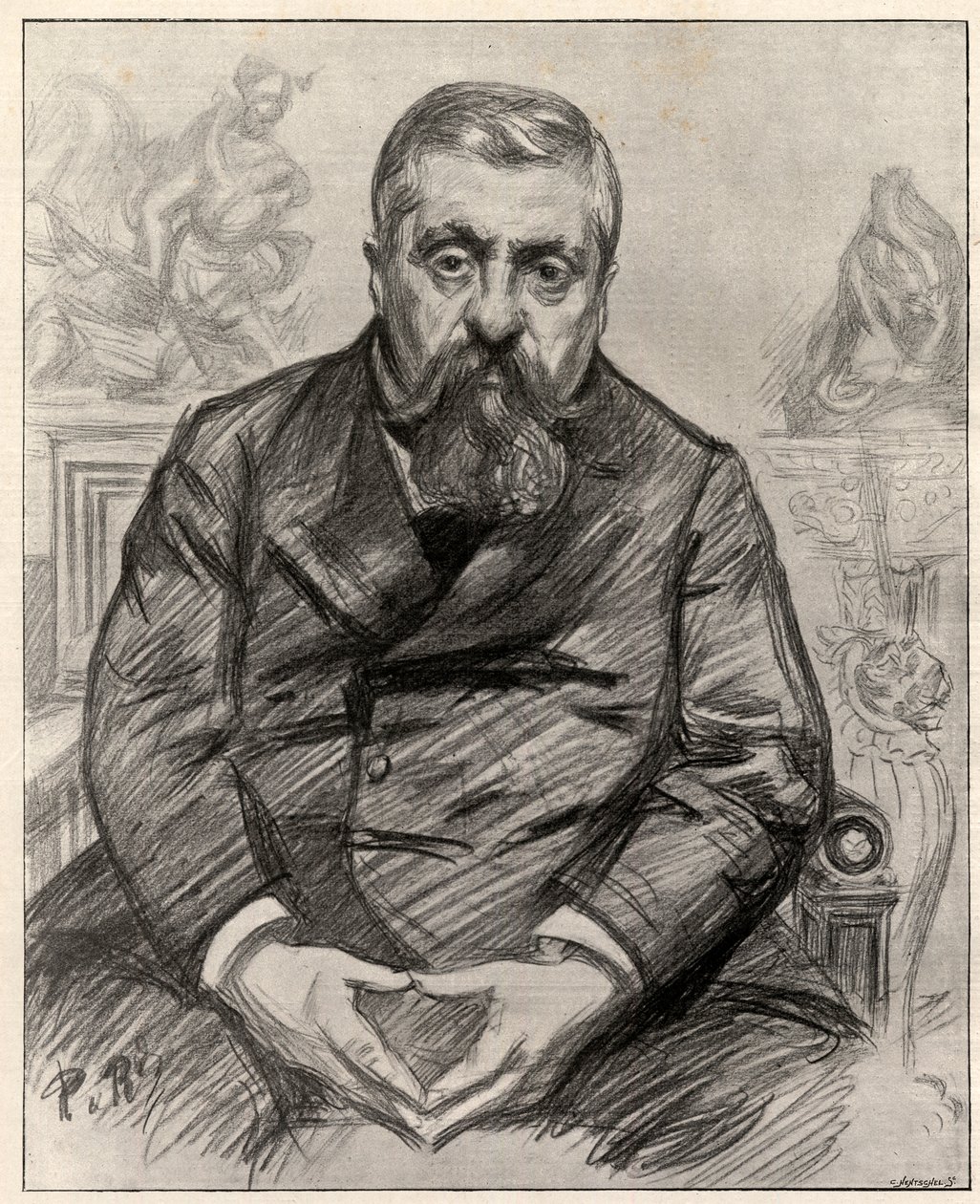 フランスの政治家、シャルル・アレクサンドル・デュピュイ（1851-1923）の肖像。 作： チャールズポールルノアール