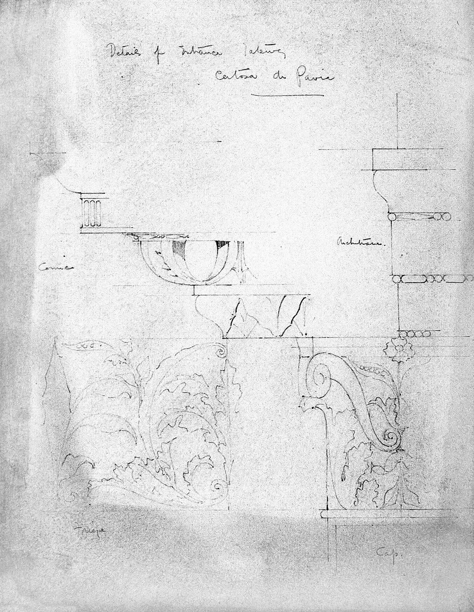 エントランスゲートウェイの詳細、パヴィア修道院、1891年 作： チャールズレニーマッキントッシュ