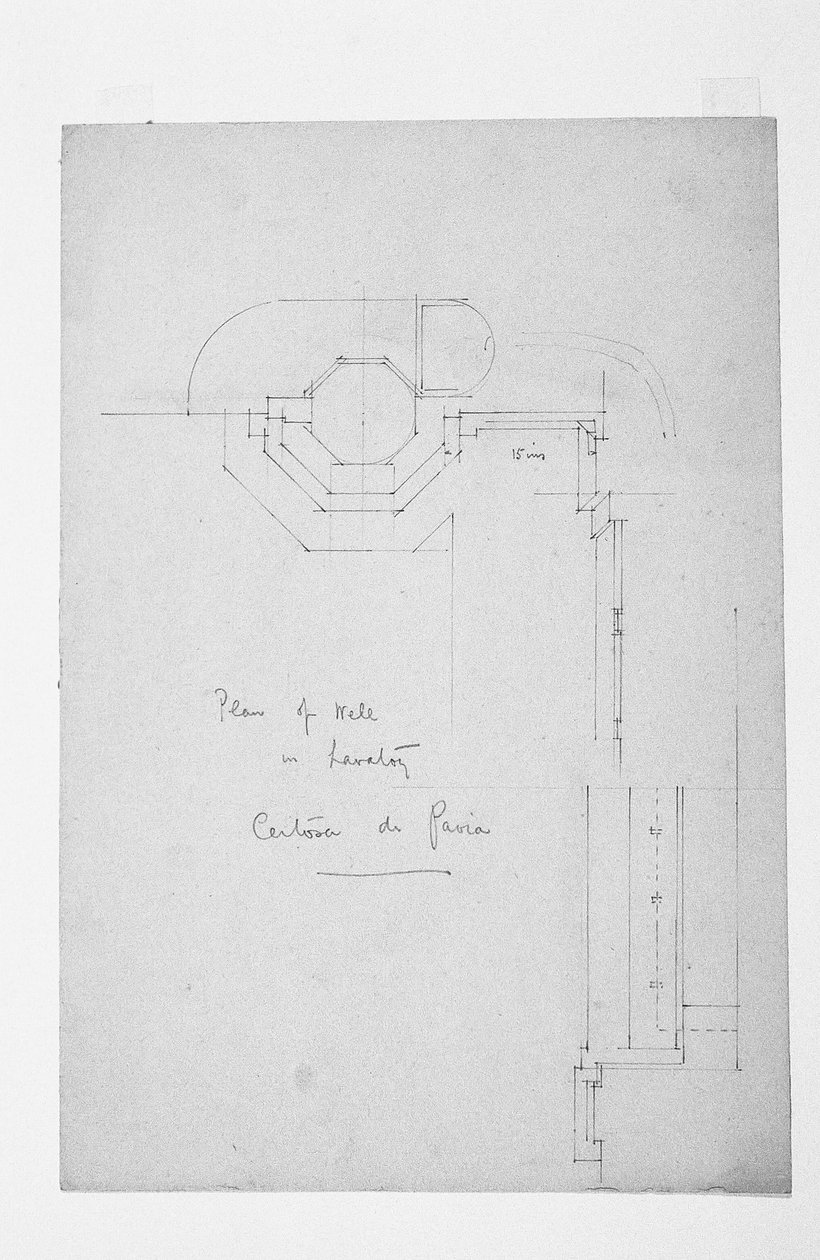 洗面所の井戸の計画、チェルトーザディパヴィーア、1891年 作： チャールズレニーマッキントッシュ
