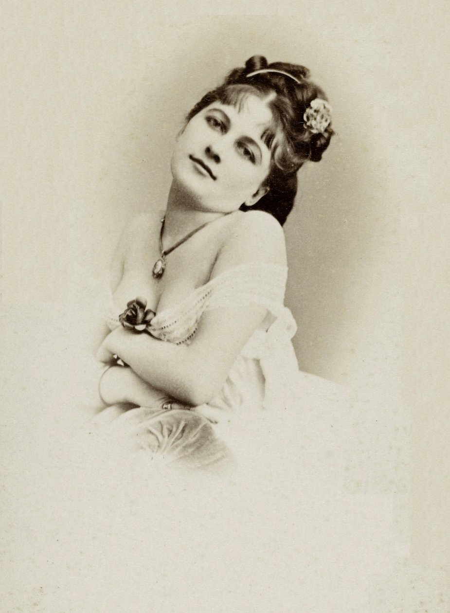 女優アンリエット・ヴィクトワール・ドルアール（1851-1923）の肖像。 作： チャールズ・ロイトリンガー