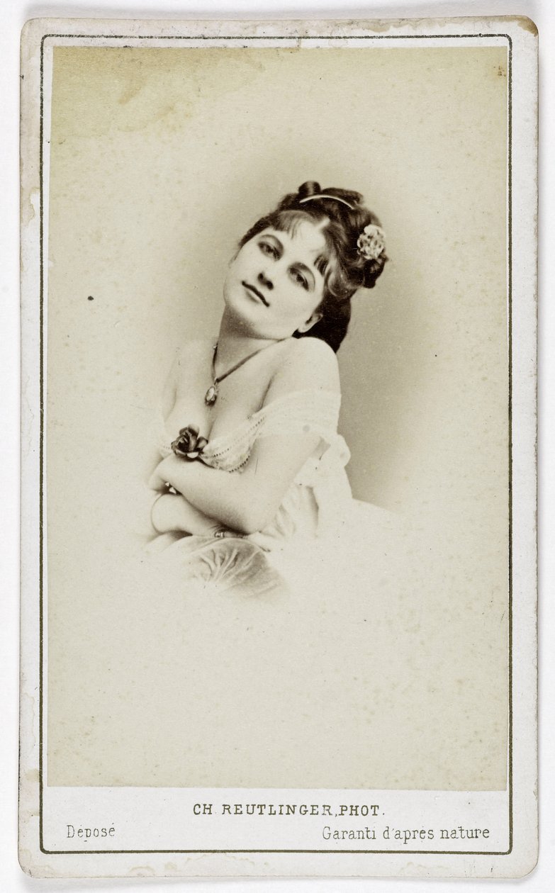 女優アンリエット・ヴィクトワール・ドルアール（1851-1923）の肖像。 作： チャールズ・ロイトリンガー