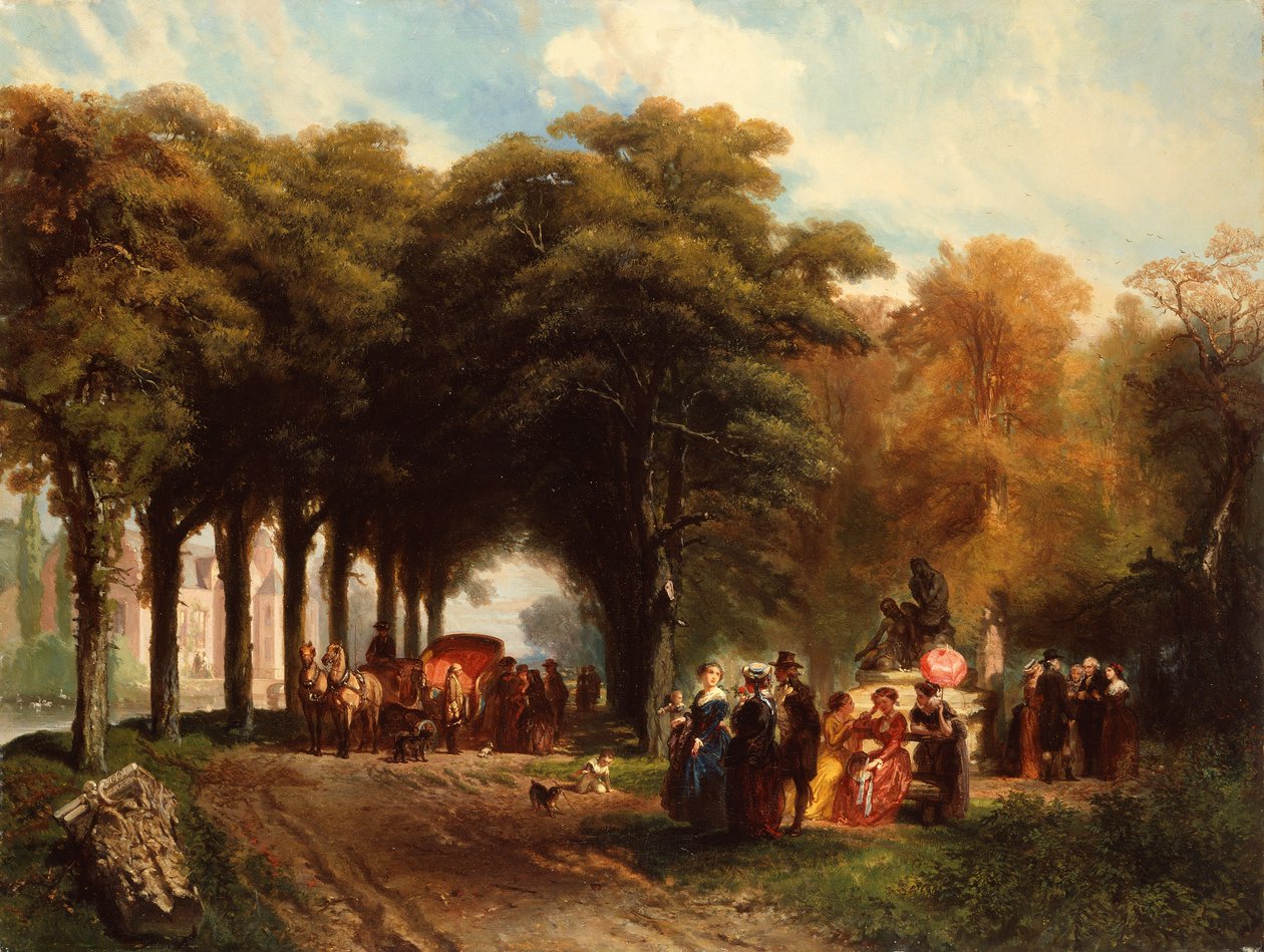 晴れた公園の午後（油彩・キャンバス） 作： チャールズ・ロクセン