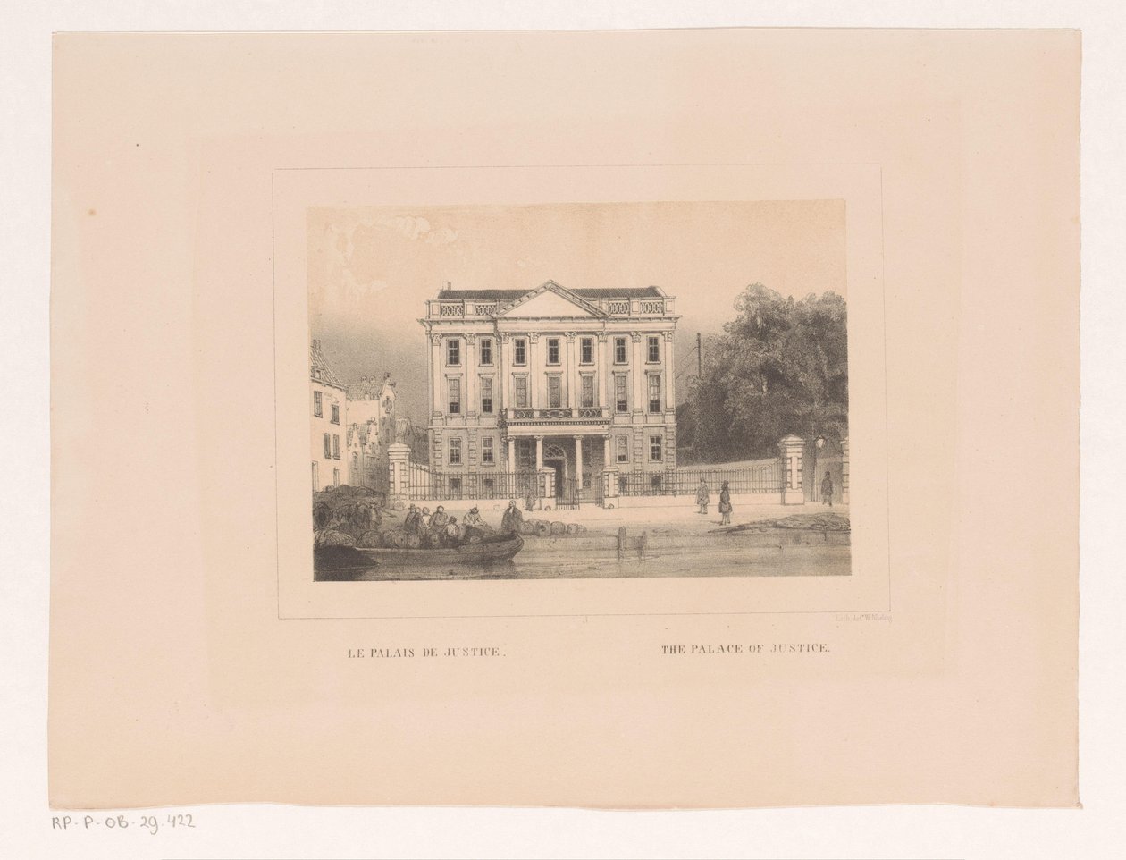 ロッテルダムの正義の宮殿の眺め Le palais de Justice / 正義の宮殿 (オブジェクトのタイトル) Vues et Monuments de la ville de Rotterdam / ロッテルダムの街の景色とモニュメント (シリーズ タイトル) 作： チャールズ・ロクセン