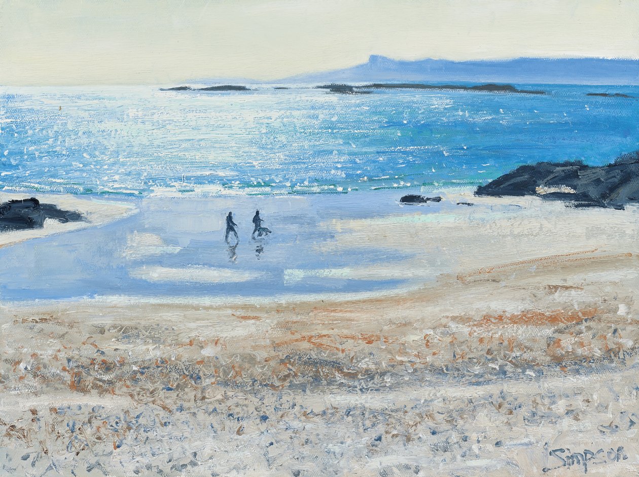 浜辺を渡る》2014年（キャンバスに油彩） 作： チャールズ・シンプソン