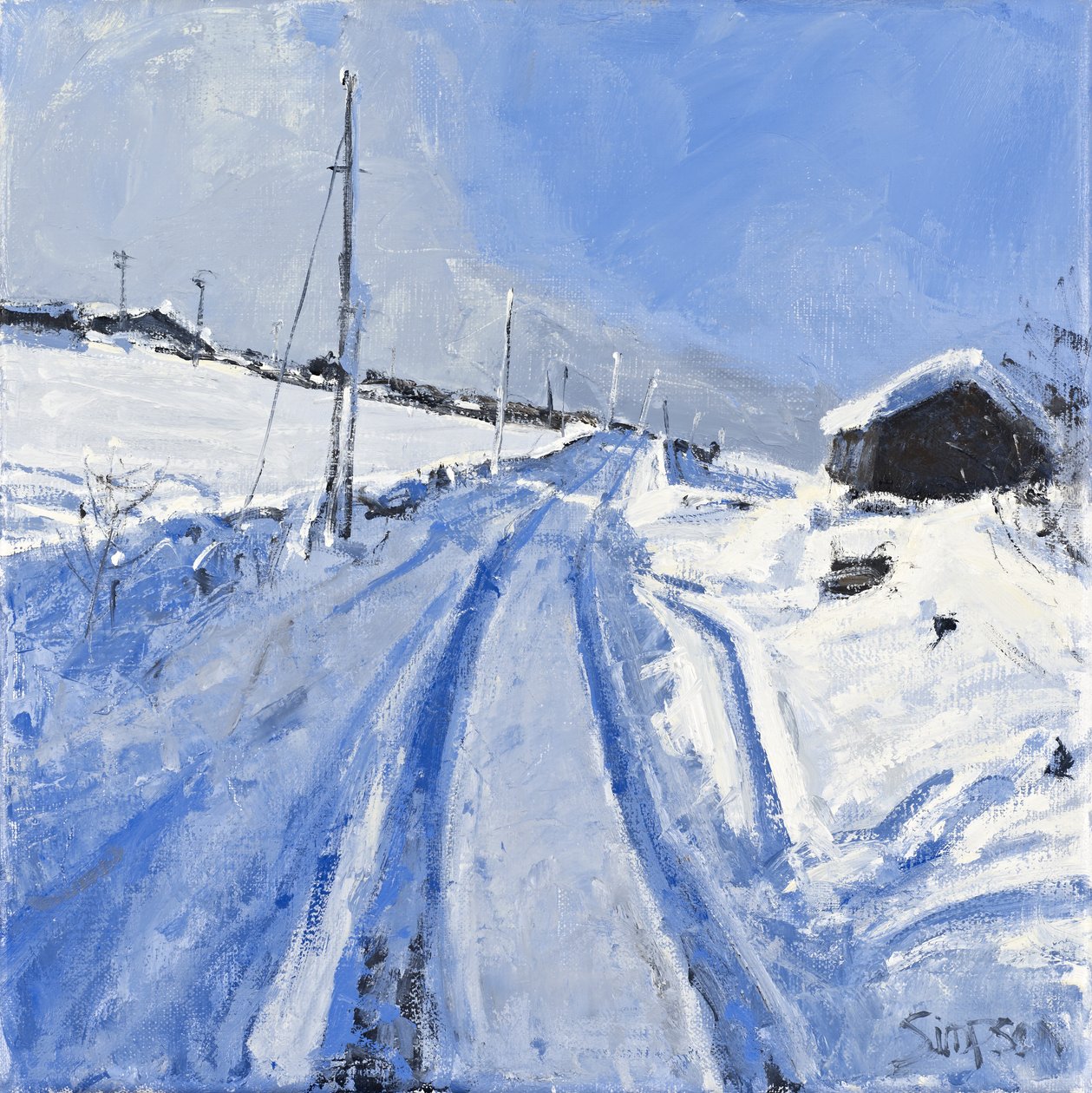 雪道、2010年（キャンバスに油彩） 作： チャールズ・シンプソン