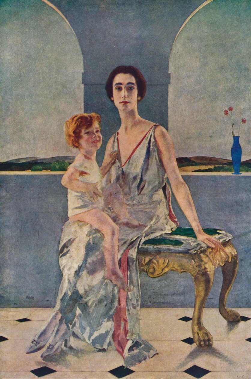 ロックサベージ伯爵夫人とその息子、1922年1935年 作： チャールズ・シムズ
