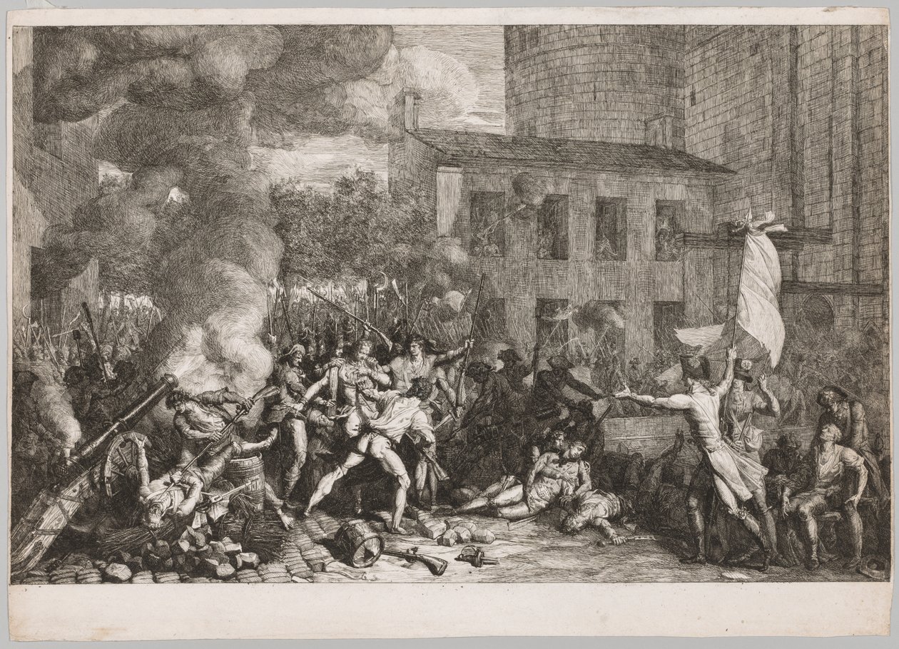 バスティーユの嵐、1789年7月14日、1790年。 作： チャールズ・テブナン