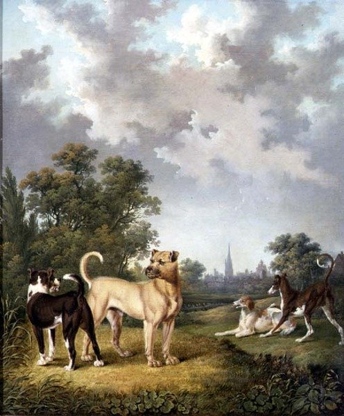 風景の中の犬」1820年頃（油彩・キャンバス） 作： チャールズタウン