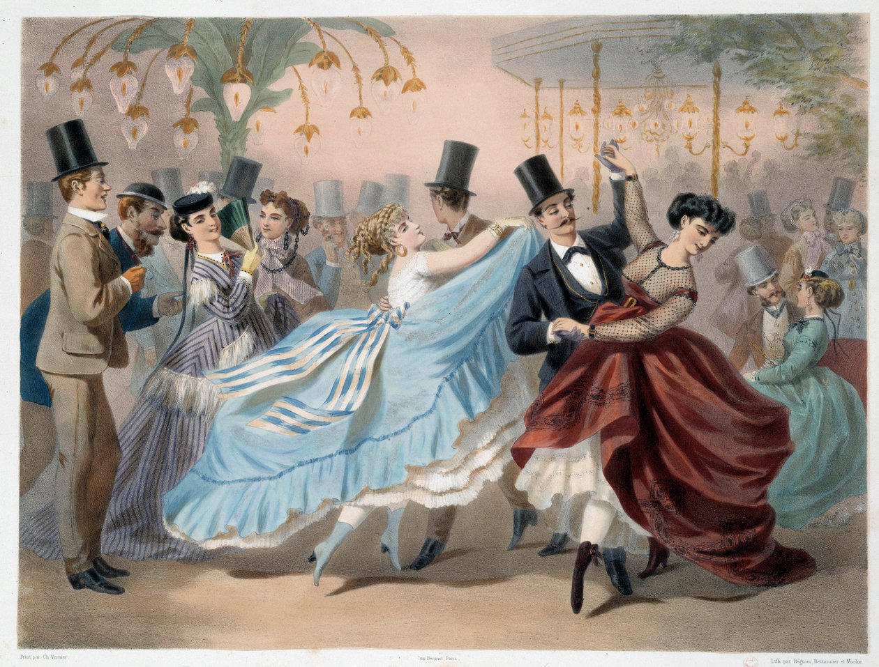 Le bal Mabille シャルル・ヴェルニエ（1831-1887）のリトグラフ 19世紀 パリ、カルナヴァレ美術館 作： シャルル・バーニア