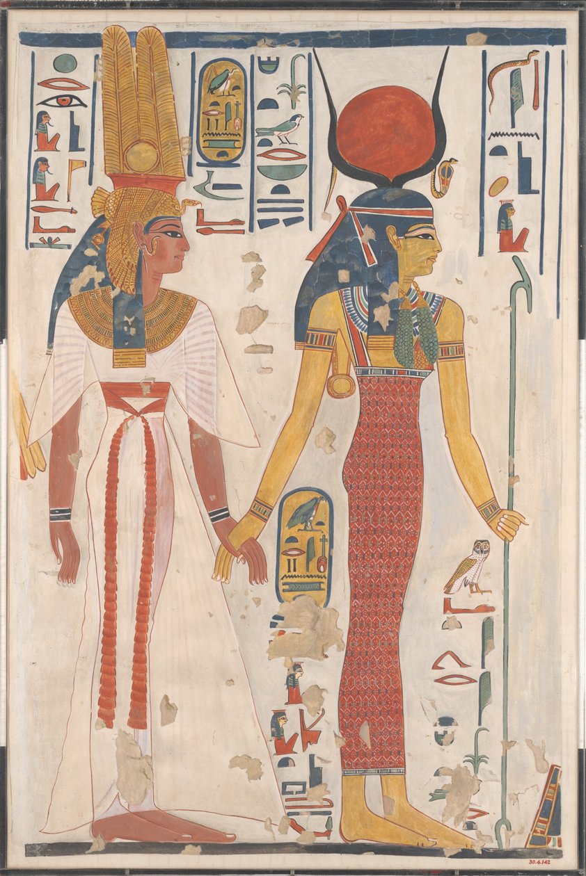 ネフェルタリ女王はイシスに率いられた紀元前1279年〜1213年 作： チャールズ・ウィルキンソン