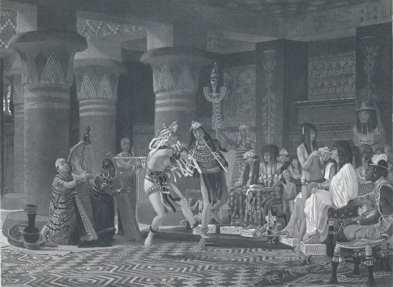 古代エジプトの娯楽、1876 年。 作： チャールズウィリアムシャープ