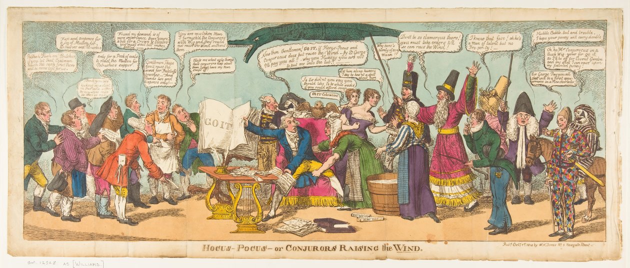 Hocus Pocus-or Conjurors Raising the Wind、1814年10月1日。 作： チャールズ・ウィリアムズ