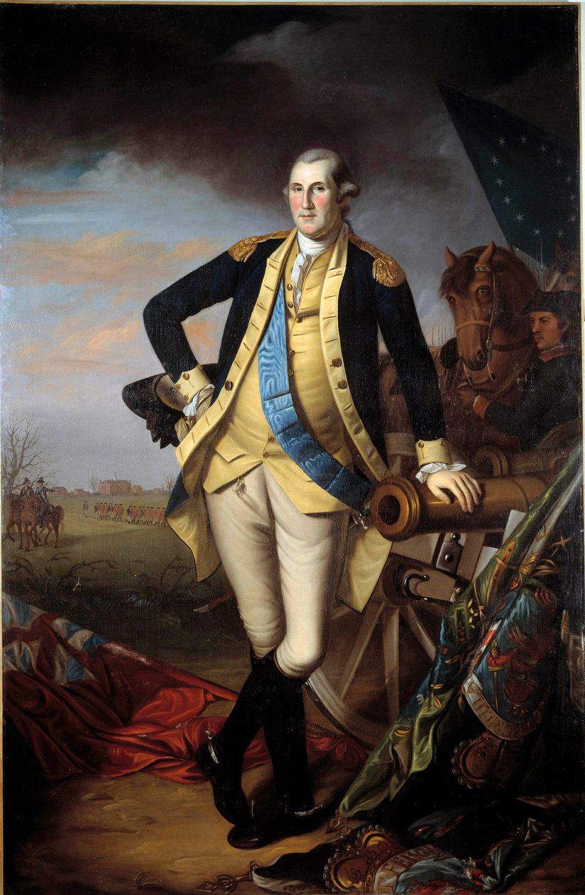 プリンストンの戦い後のジョージ・ワシントン（1732-1799）の肖像（1月3日 作： チャールズ・ウィルソン・ピール