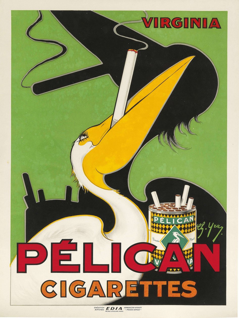 ペリカンタバコ、c。 1930年。 作： チャールズ・イレイ