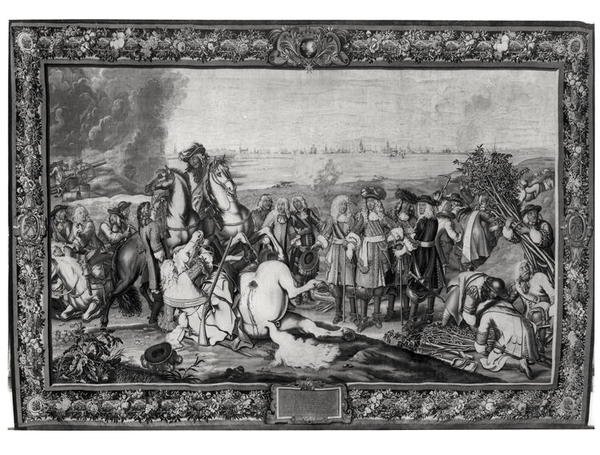 1667年7月、ドゥエーの包囲戦でのルイ14世（1638〜1715）、ゴブリンワークショップ 作： チャールズ属性ル・ブランへ