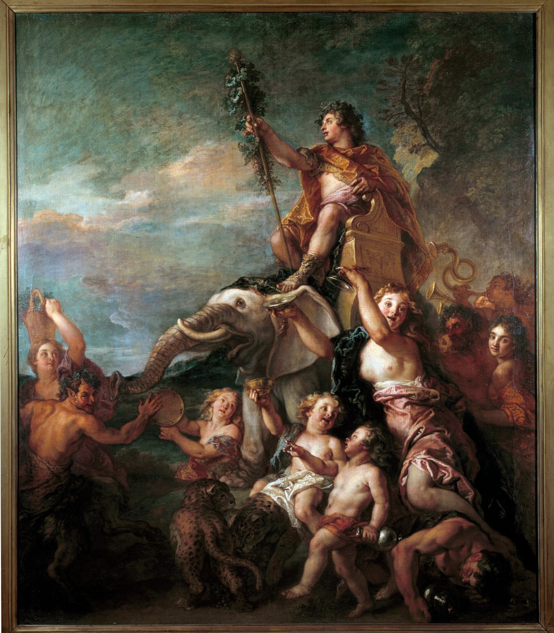 バッカスの勝利 シャルル・ド・ラ・フォッス（1636-1716）の絵画 17世紀 日1,57x0,83 m . 作： シャルル・ド・ラ・フォッセ