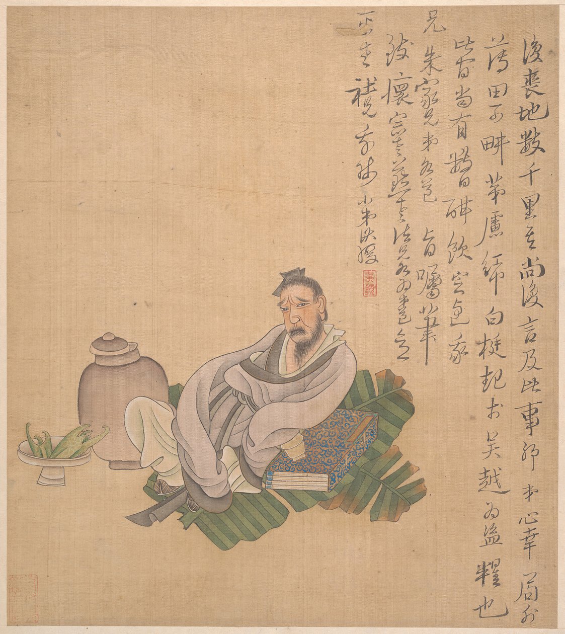 数字、花、風景、1枚の葉は1627年。 作： 陳紅寿