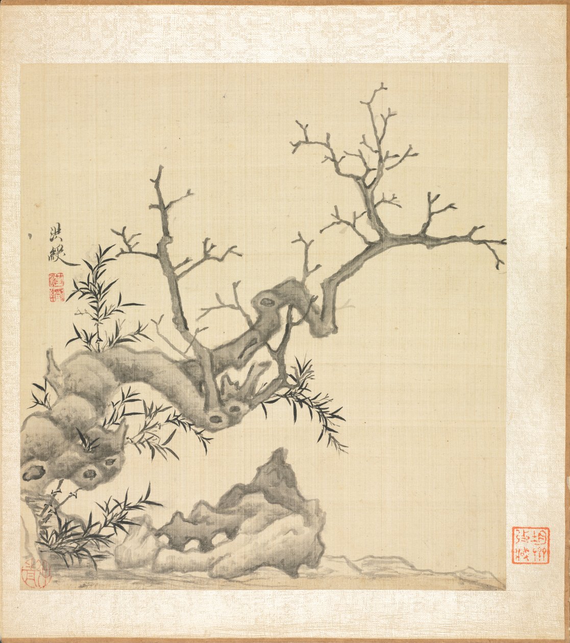 古代の巨匠による絵画: 岩、古木、竹 作： 陳紅寿