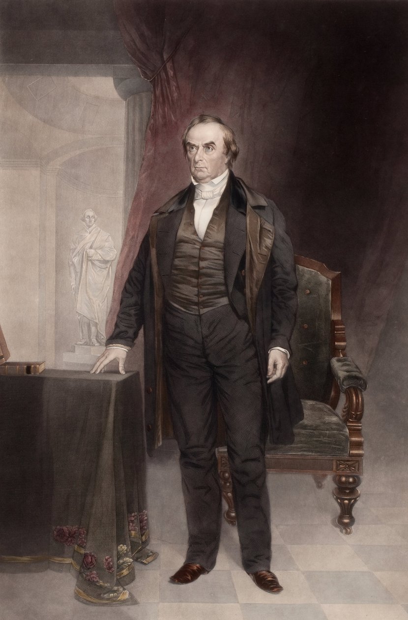 ハーディング、チェスター（1792-1866）によるダニエル・ウェブスター（1782-1852）の肖像。メゾチント。個人蔵 作： チェスター・ハーディング