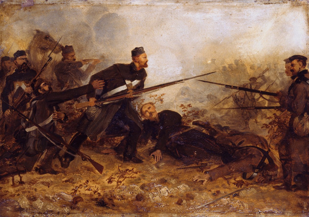 1854年11月5日、1860年頃のインカーマンの戦いでのプライベートジョンマクダーモンド（1832-68） 作： シュヴァリエルイウィリアムデサンジュ