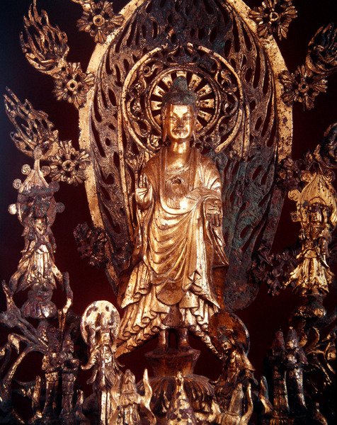 弥勒仏に捧げられた祭壇画の詳細、524（金銅） 作： 中国語学校