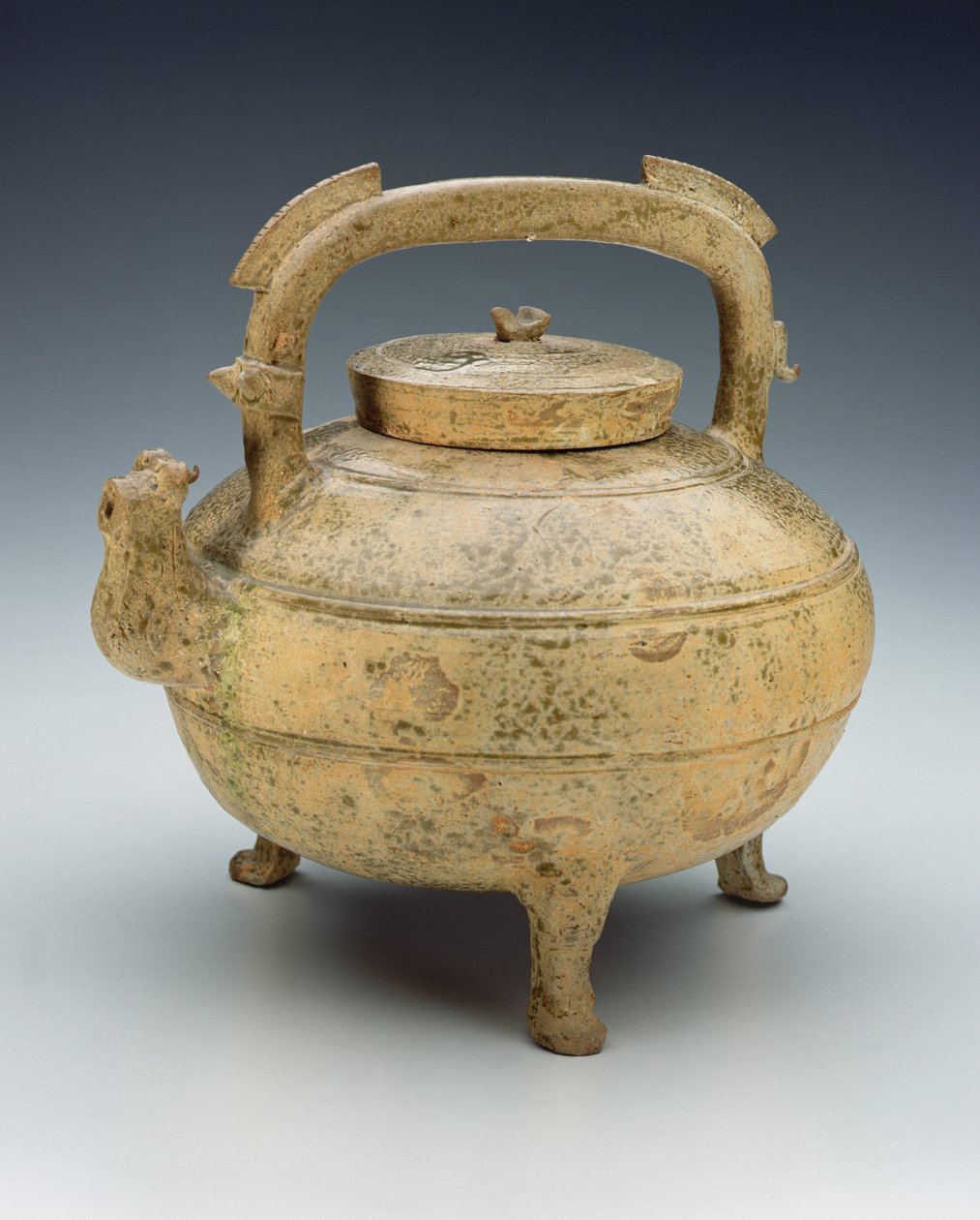 艶をかけられた陶器のやかん、戦国時代、1027-220BC（セラミック） 作： 中国語学校