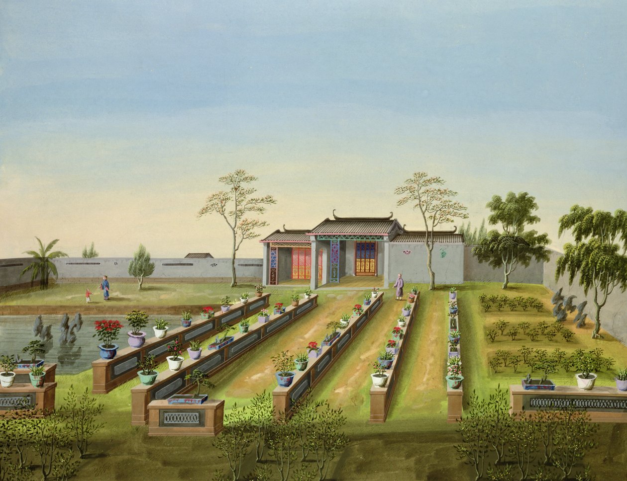 保育園、c.1820-40（紙にトイレ） 作： 中国語学校